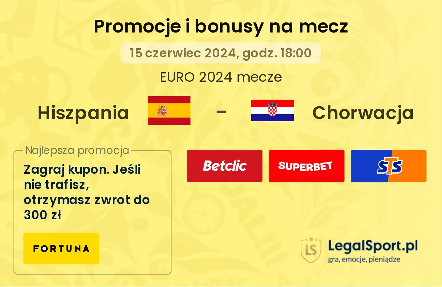 Hiszpania - Chorwacja promocje bonusy na mecz
