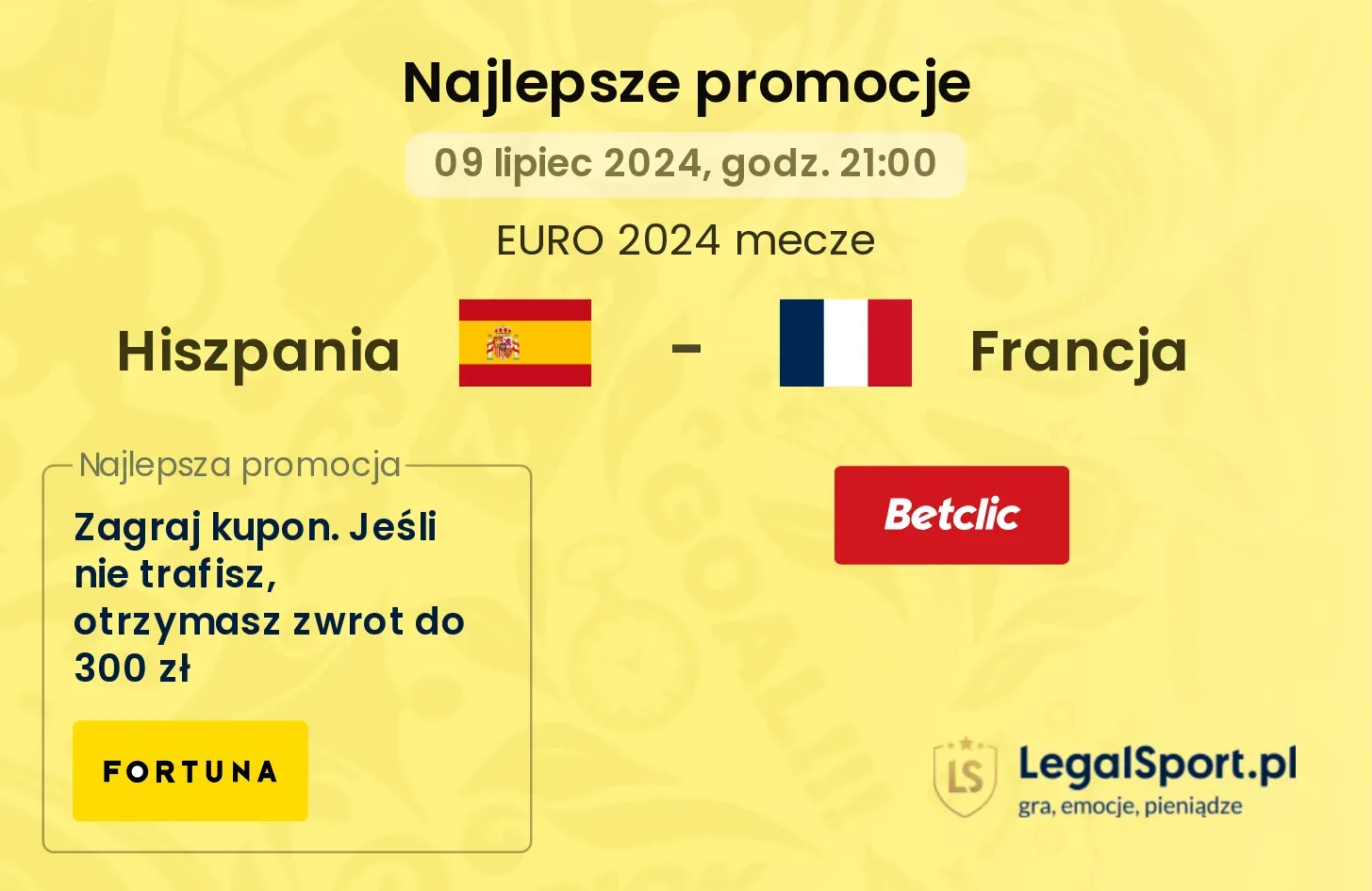 Hiszpania - Francja promocje bonusy na mecz