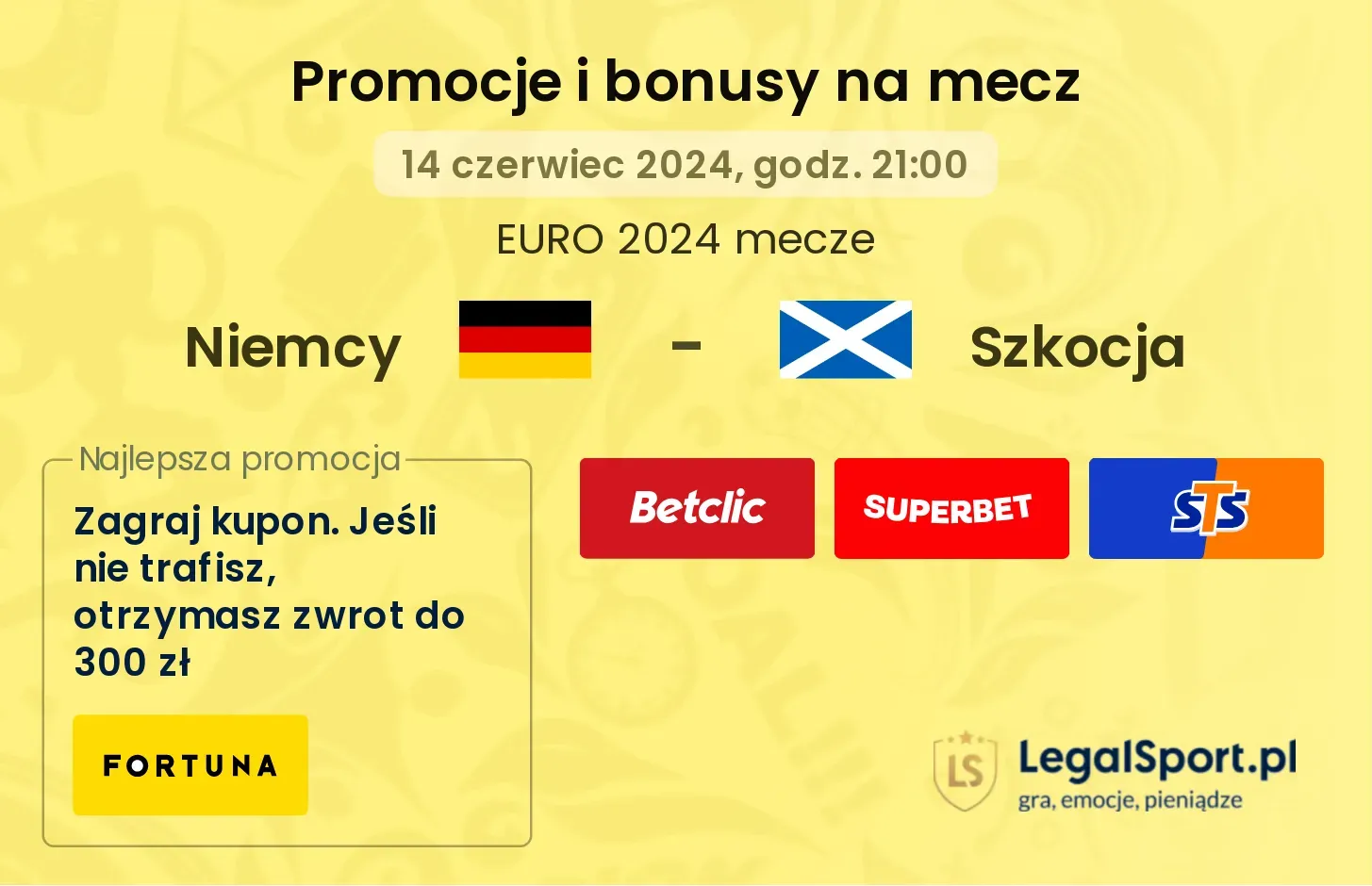 Niemcy - Szkocja promocje bonusy na mecz