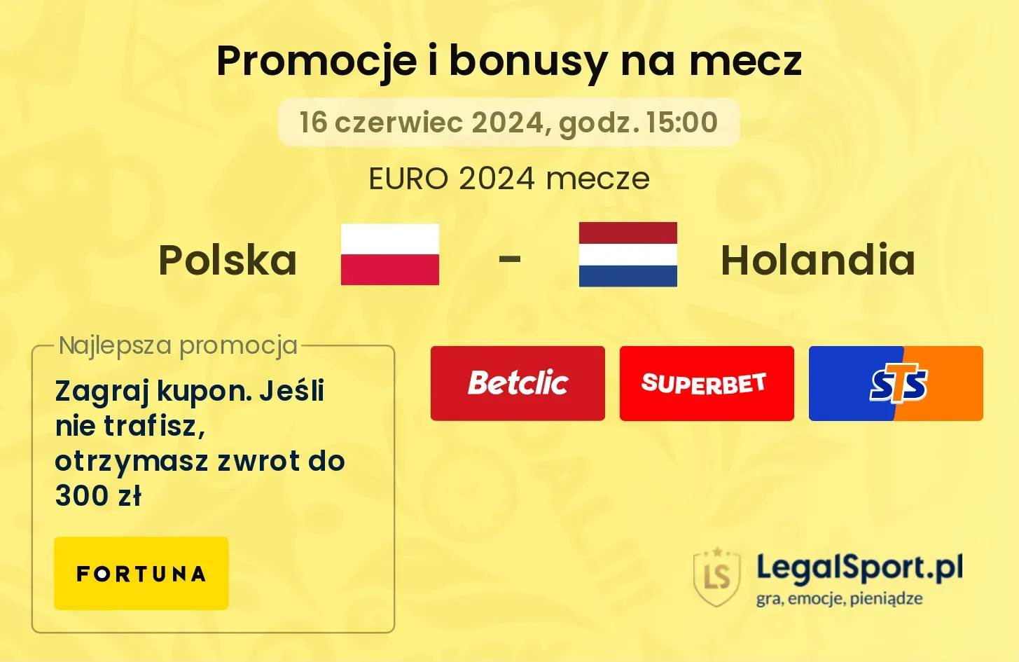 Polska - Holandia promocje bonusy na mecz