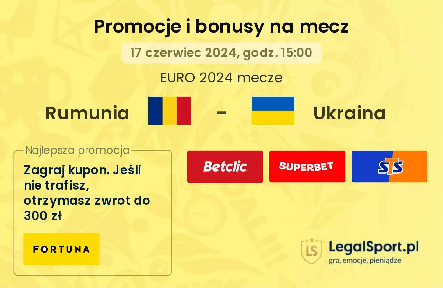 Rumunia - Ukraina promocje bonusy na mecz