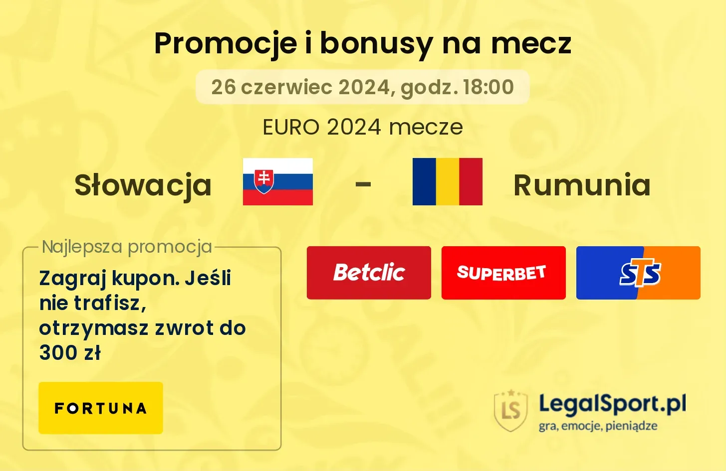 Słowacja - Rumunia promocje bonusy na mecz