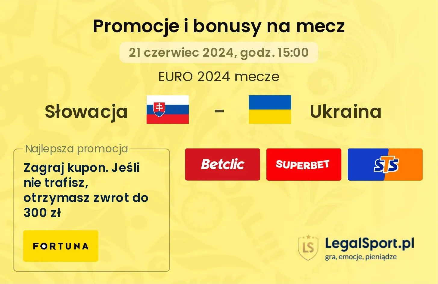 Słowacja - Ukraina promocje bonusy na mecz