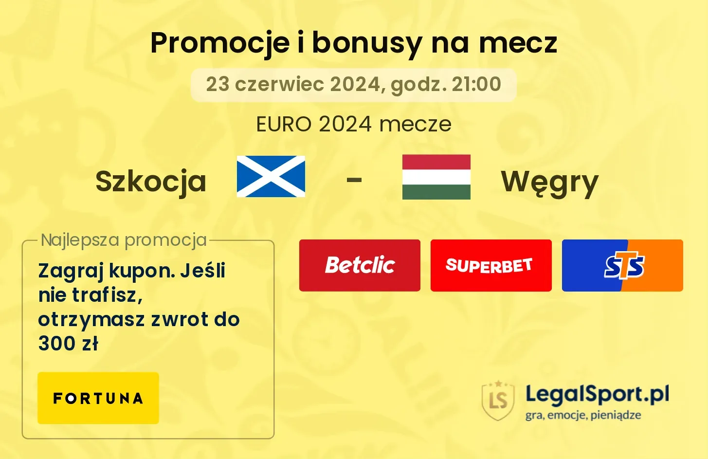 Szkocja - Węgry promocje bonusy na mecz