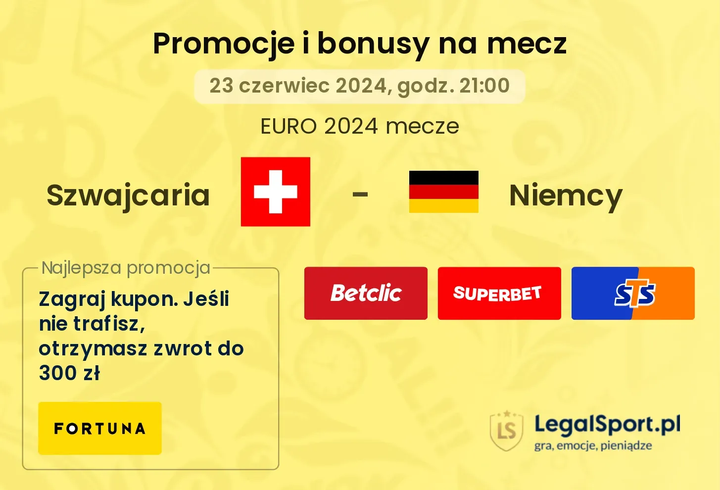 Szwajcaria - Niemcy promocje bonusy na mecz