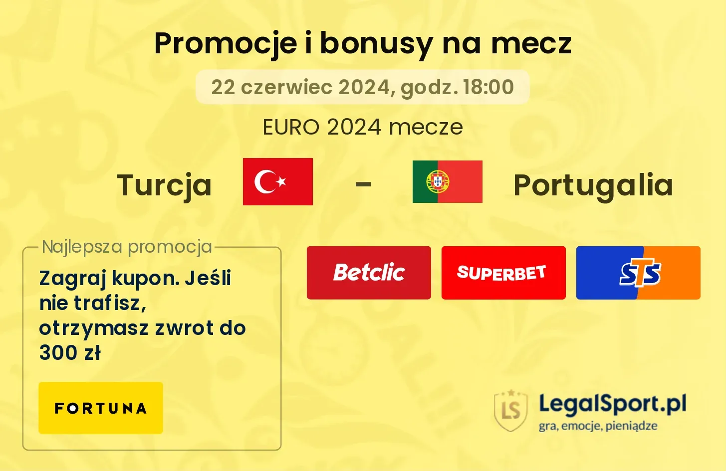 Turcja - Portugalia promocje bonusy na mecz