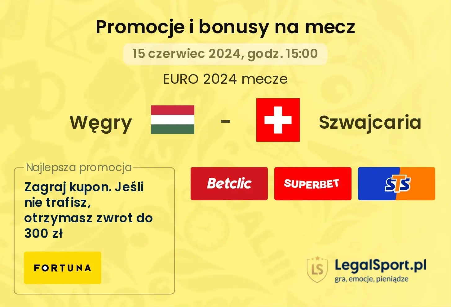 Węgry - Szwajcaria promocje bonusy na mecz