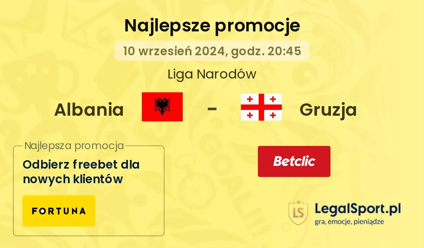 Albania - Gruzja promocje bonusy na mecz