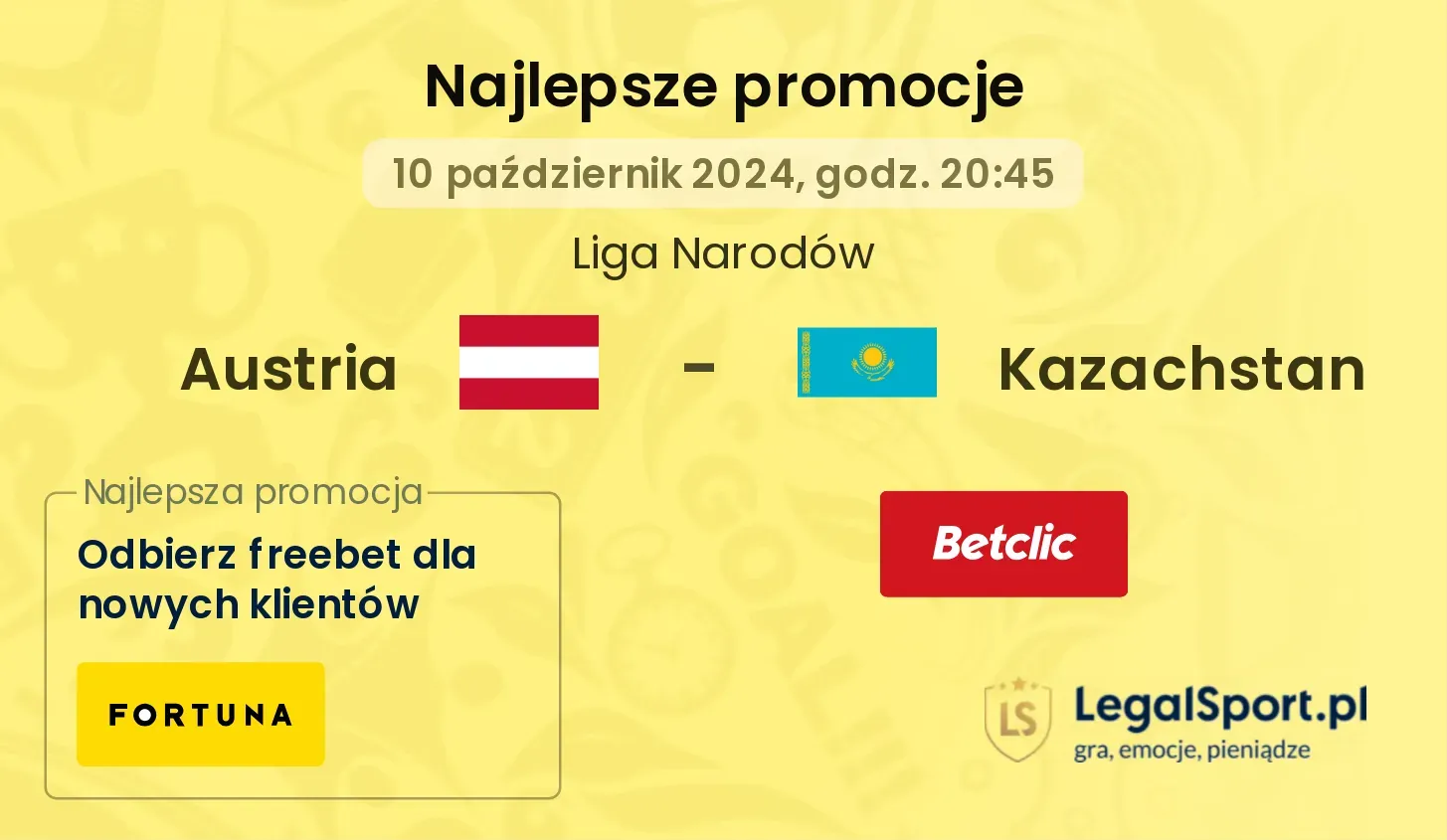 Austria - Kazachstan promocje bonusy na mecz