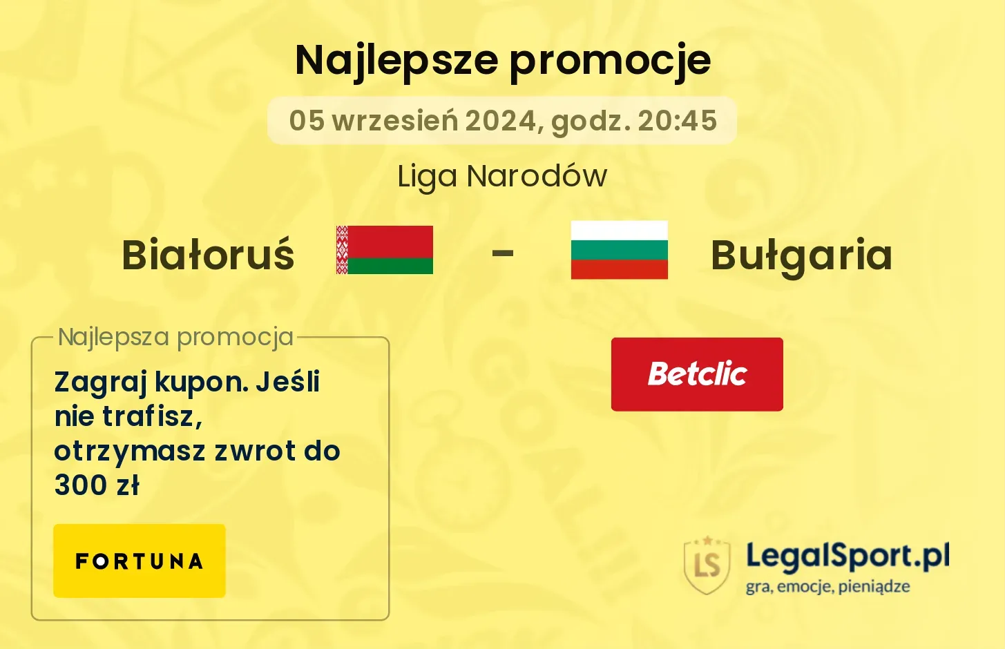 Białoruś - Bułgaria promocje bonusy na mecz