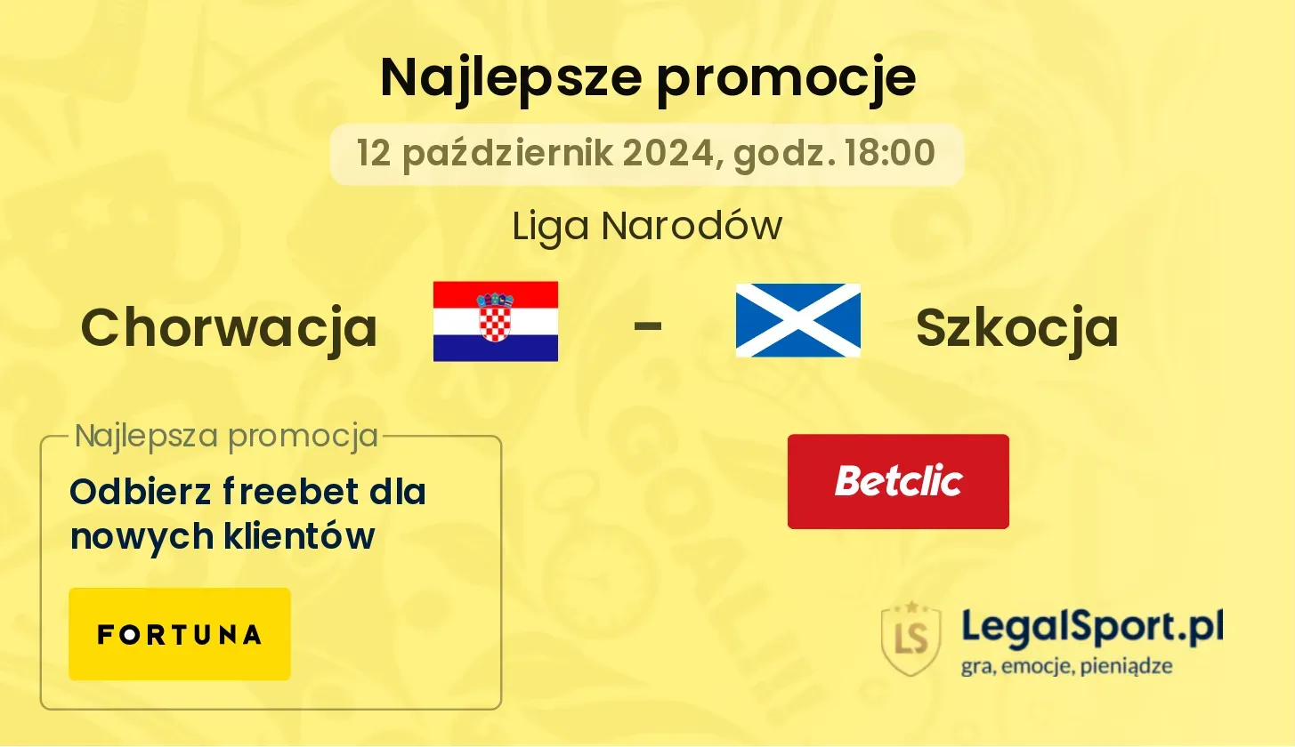 Chorwacja - Szkocja promocje bonusy na mecz