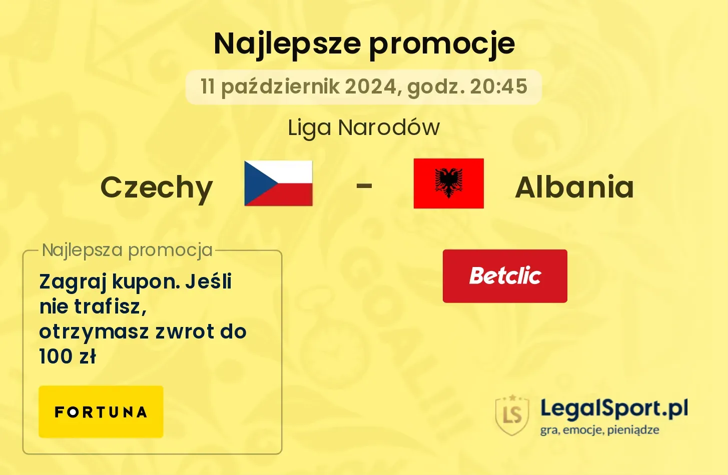 Czechy - Albania promocje bonusy na mecz