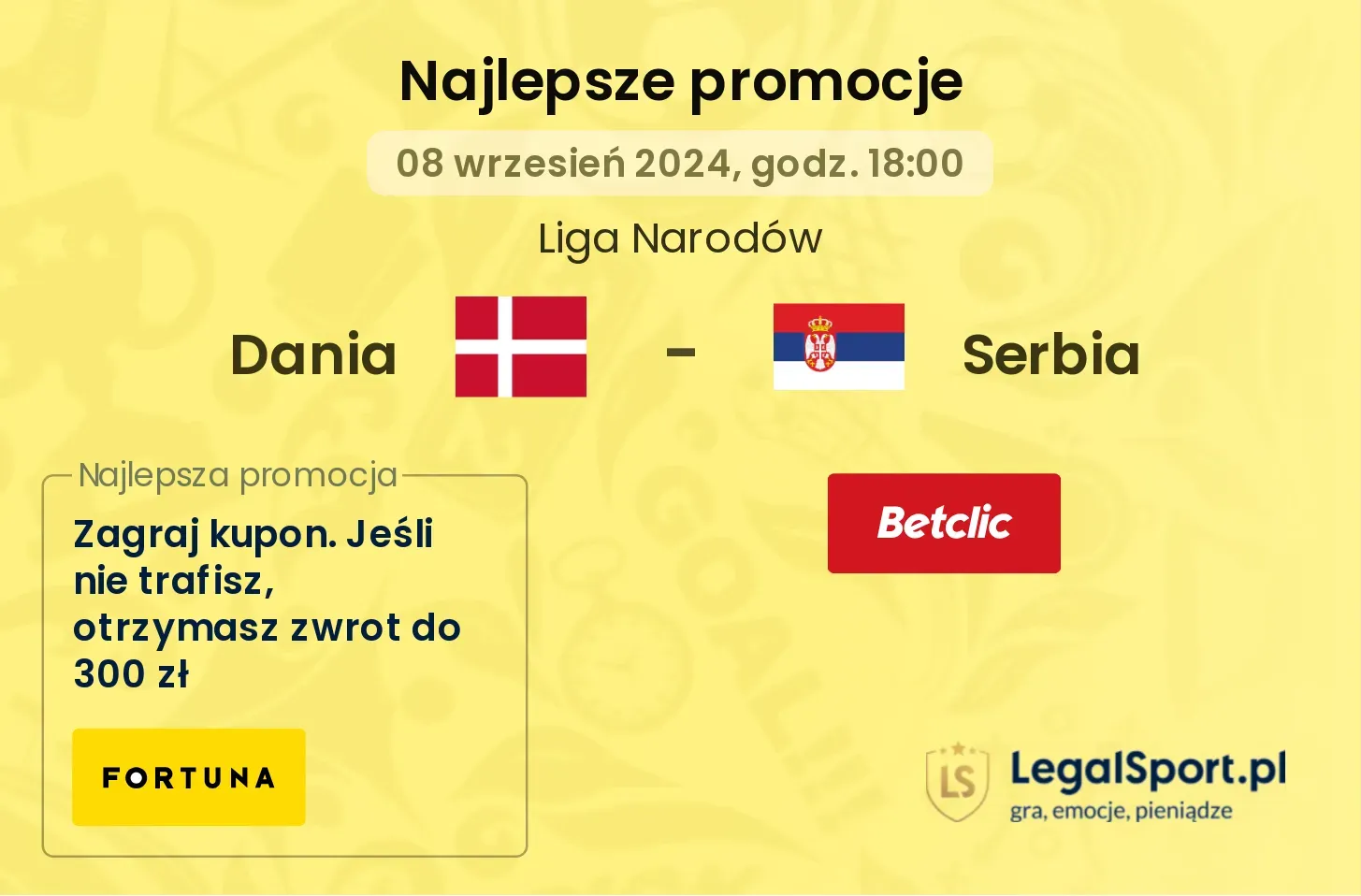 Dania - Serbia promocje bonusy na mecz