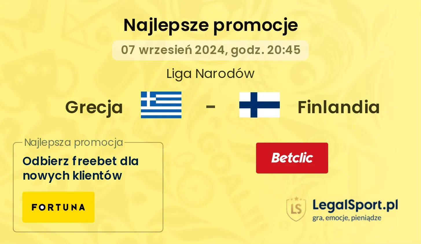 Grecja - Finlandia promocje bonusy na mecz