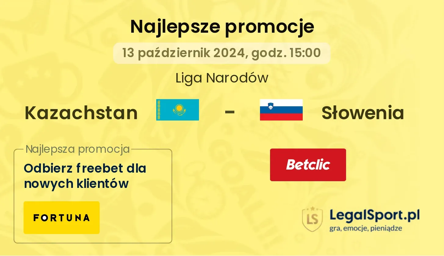 Kazachstan - Słowenia promocje bonusy na mecz