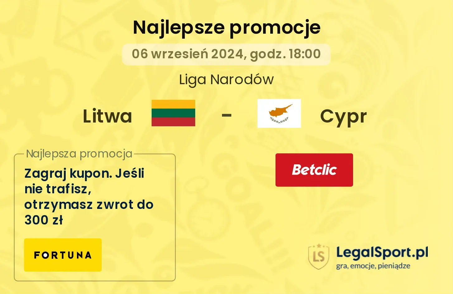 Litwa - Cypr promocje bonusy na mecz