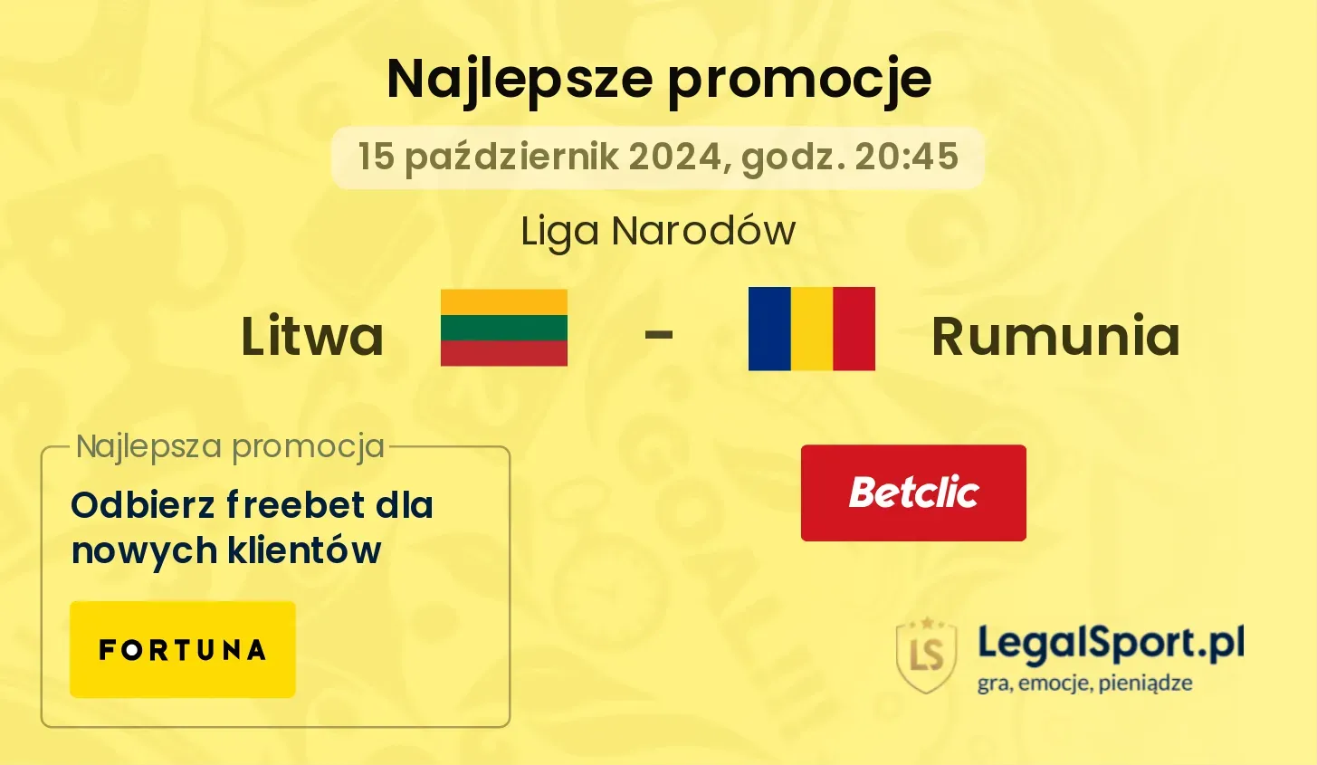 Litwa - Rumunia promocje bonusy na mecz