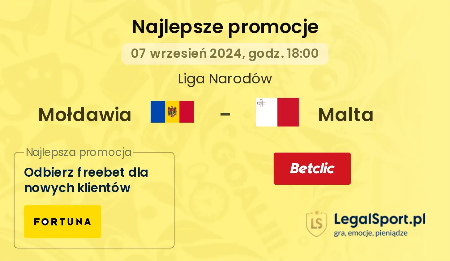 Mołdawia - Malta promocje bonusy na mecz