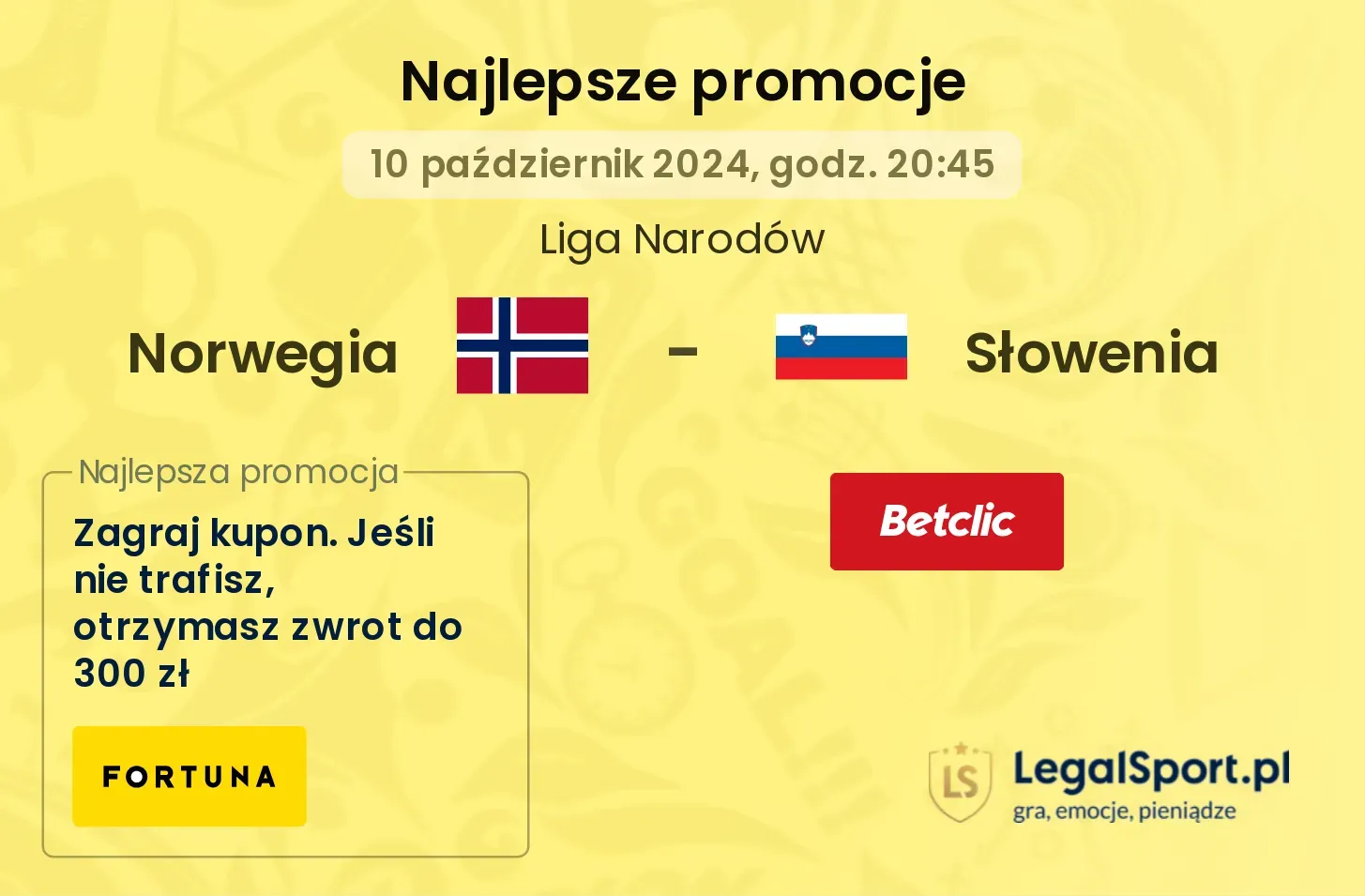 Norwegia - Słowenia promocje bonusy na mecz