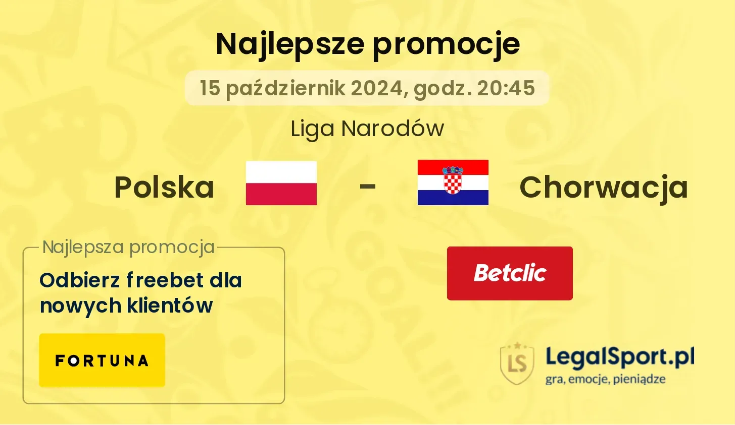 Polska - Chorwacja promocje bonusy na mecz