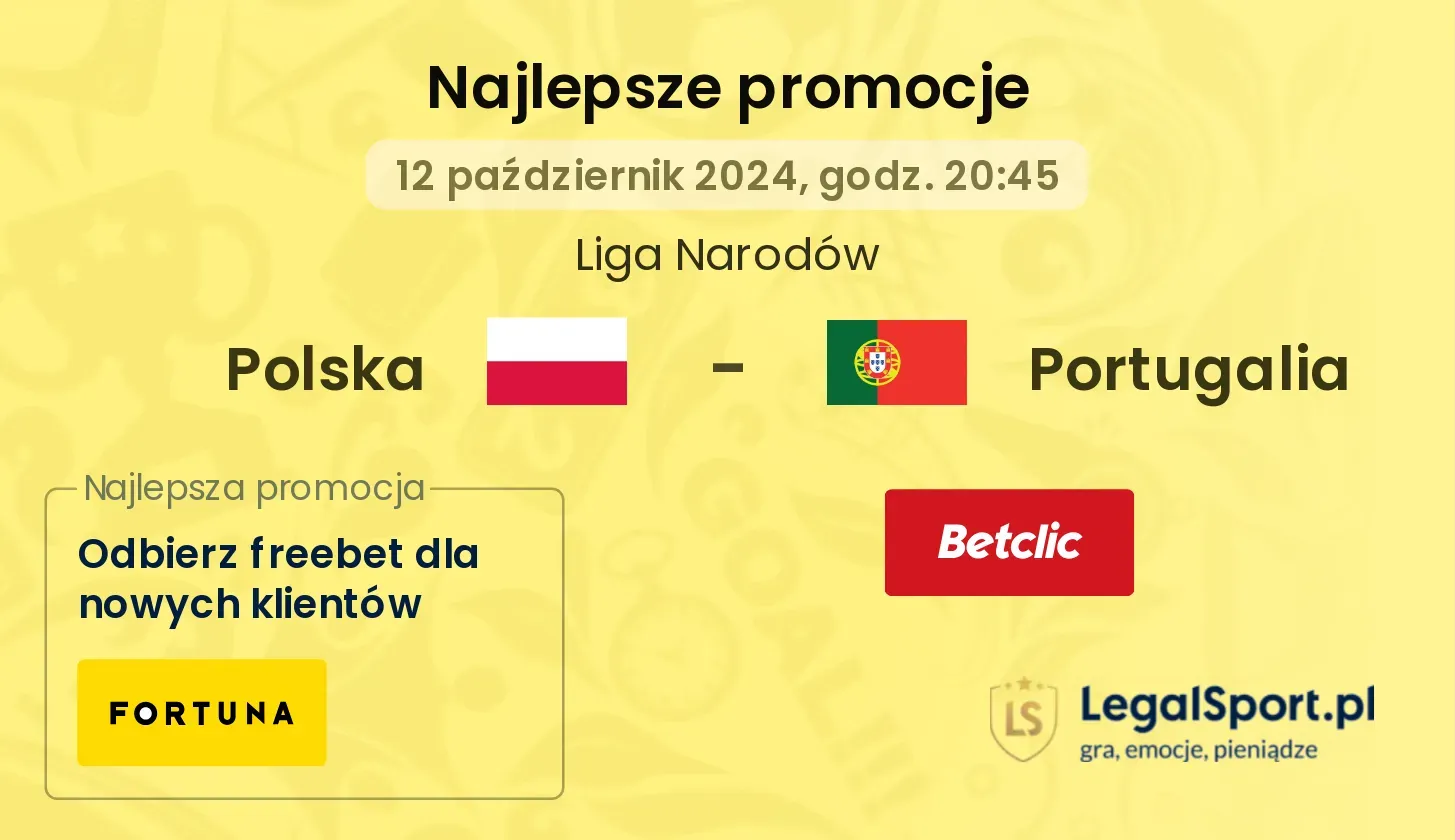 Polska - Portugalia promocje bonusy na mecz