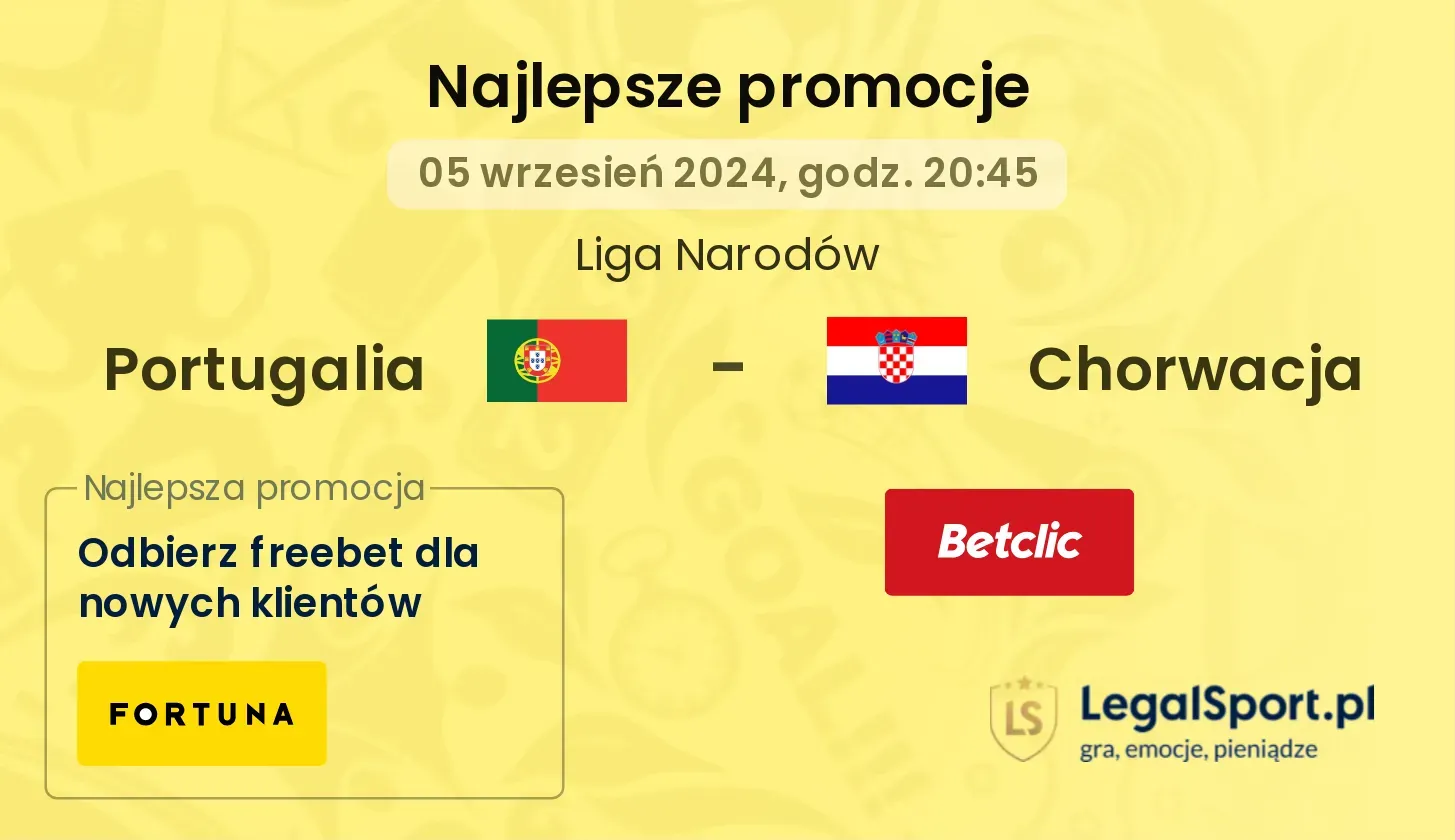 Portugalia - Chorwacja promocje bonusy na mecz