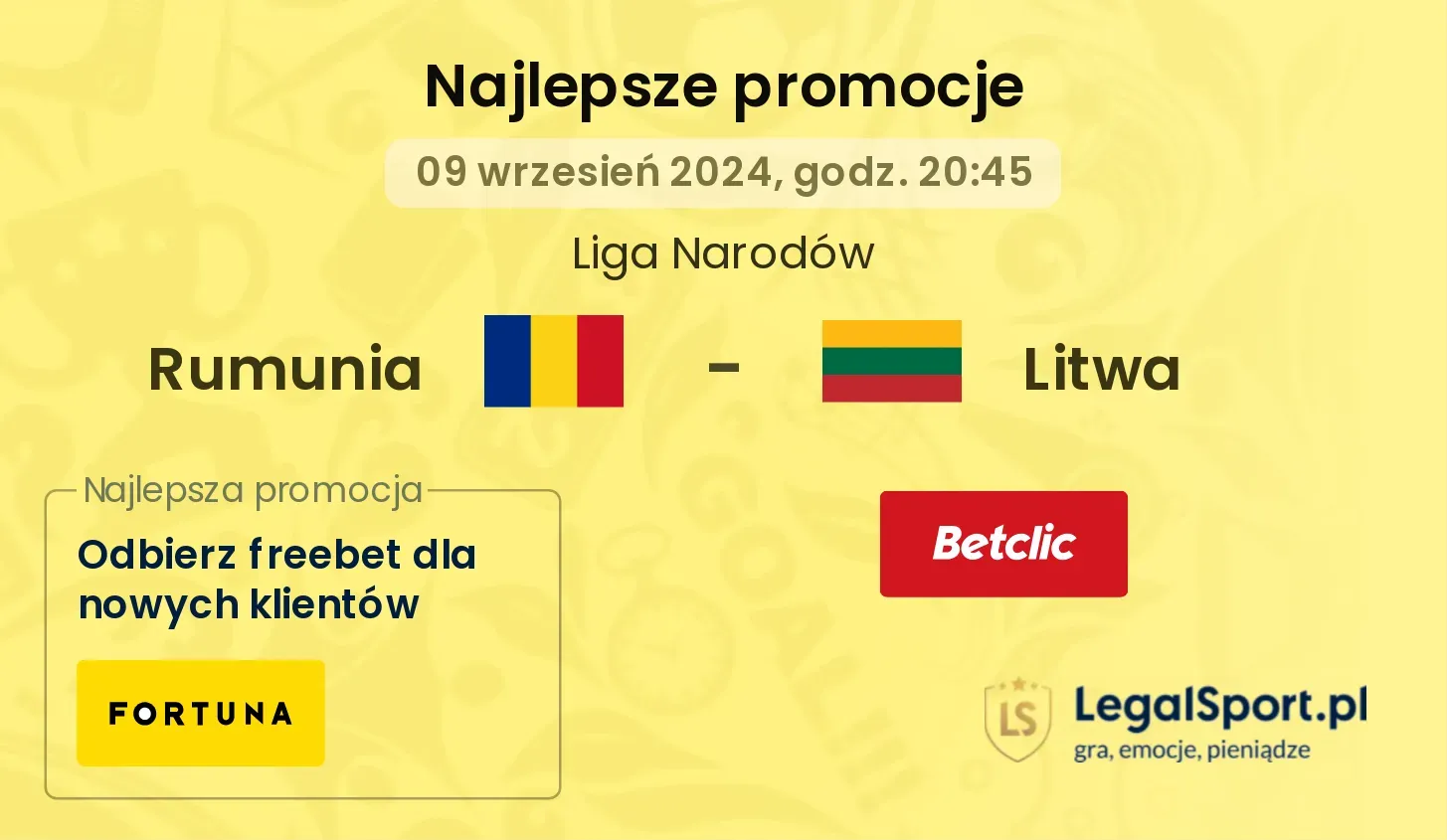 Rumunia - Litwa promocje bonusy na mecz