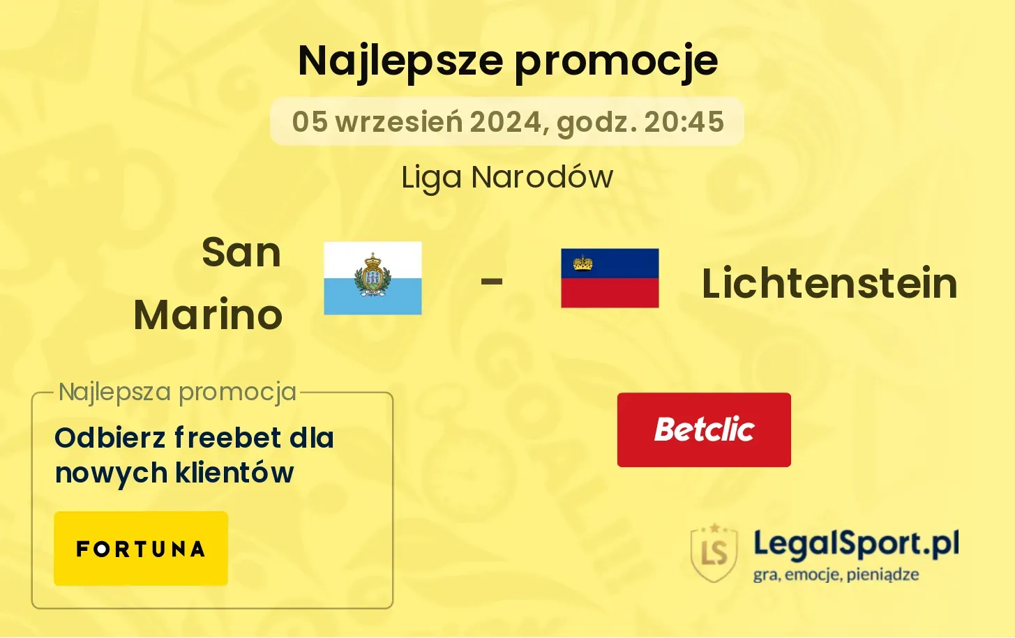 San Marino - Lichtenstein promocje bonusy na mecz