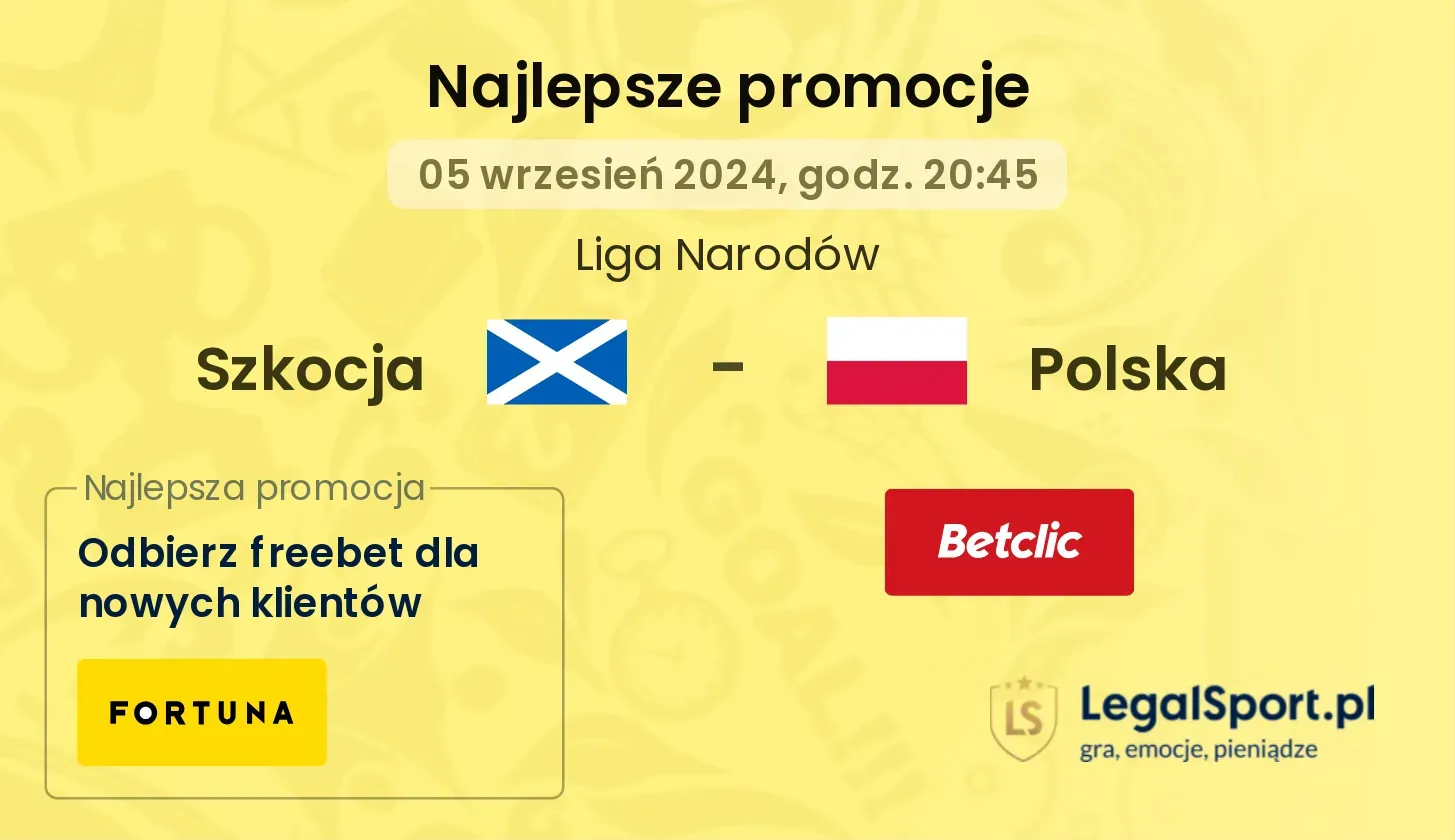 Szkocja - Polska promocje bonusy na mecz