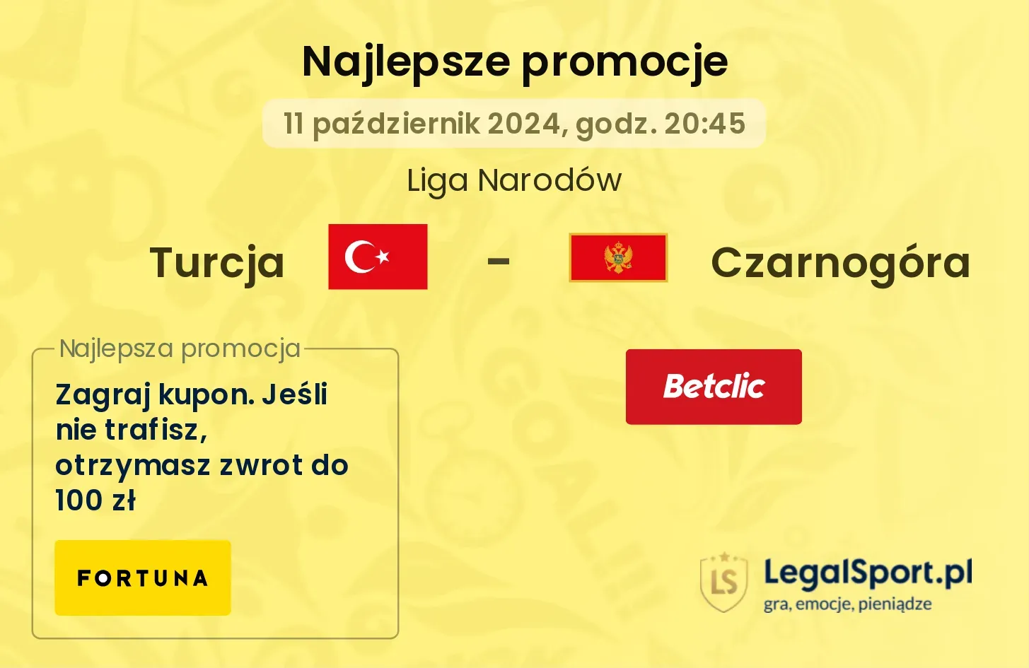 Turcja - Czarnogóra promocje bonusy na mecz