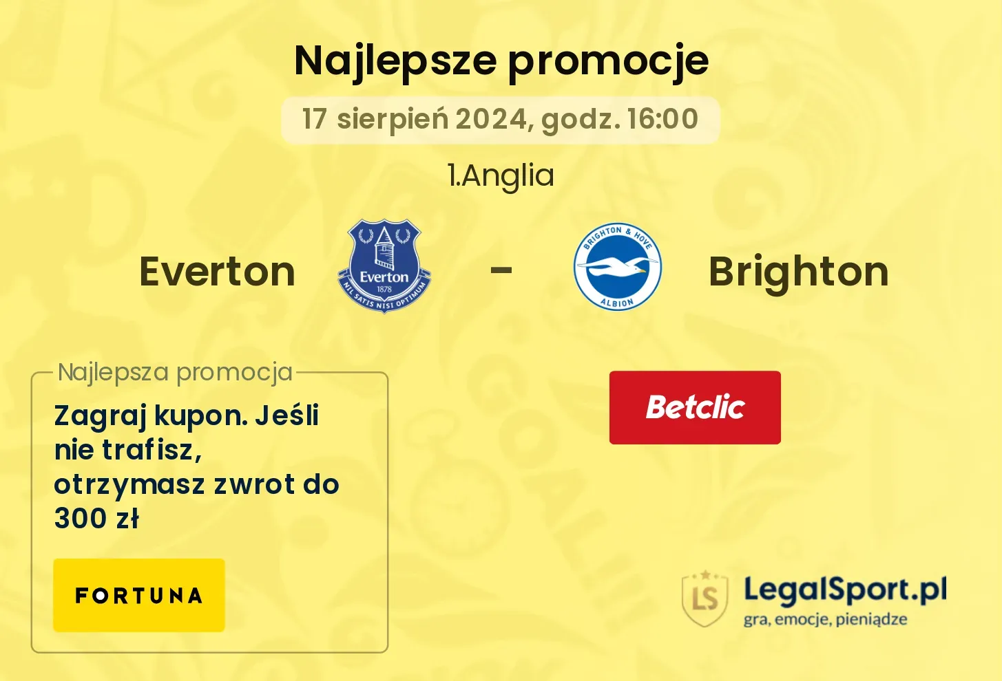 Everton - Brighton promocje bonusy na mecz