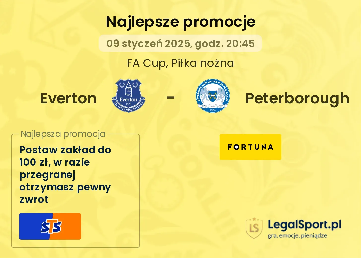 Everton - Peterborough promocje bonusy na mecz