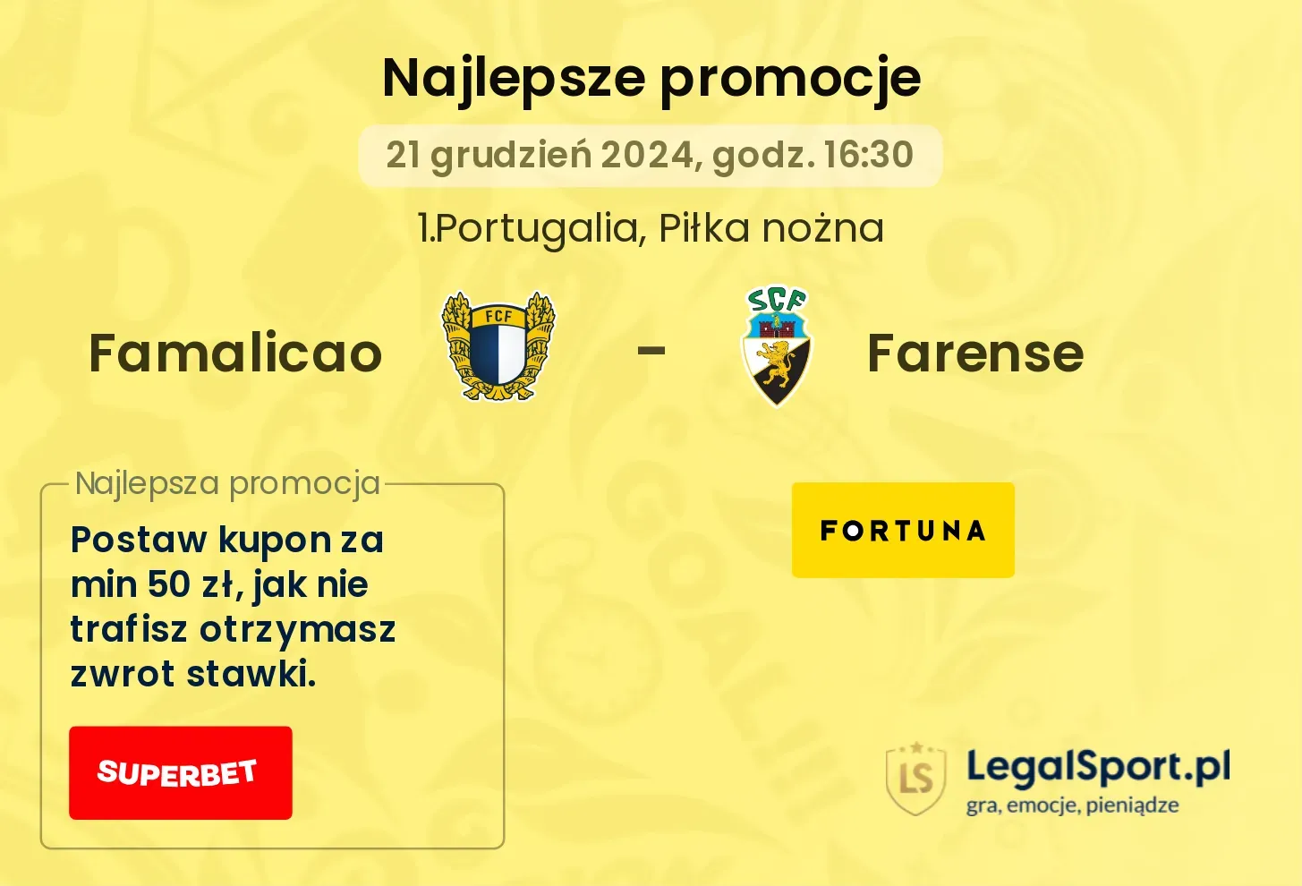 Famalicao - Farense promocje bonusy na mecz