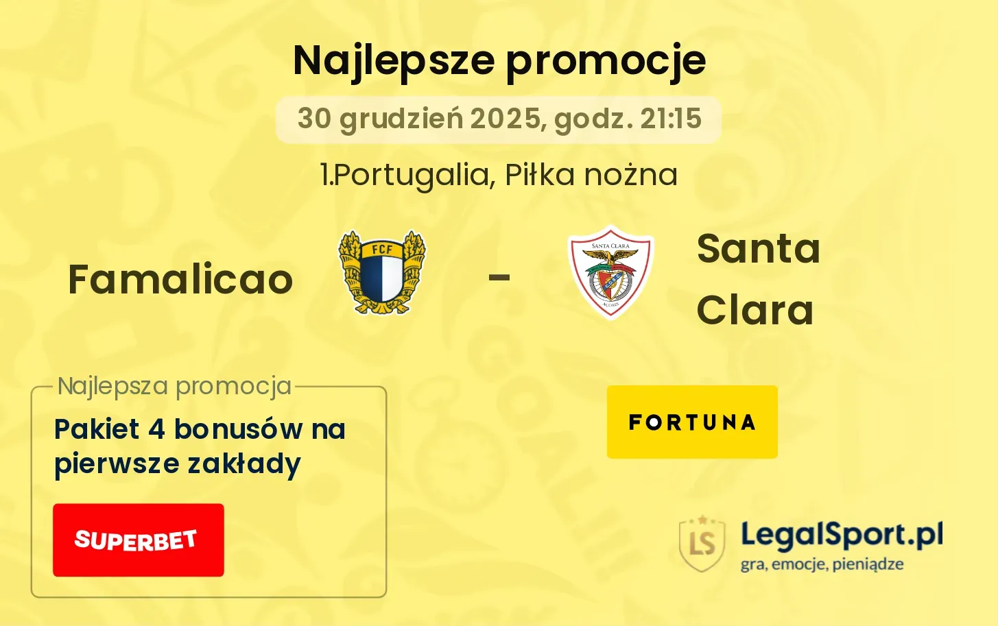 Famalicao - Santa Clara promocje bukmacherskie