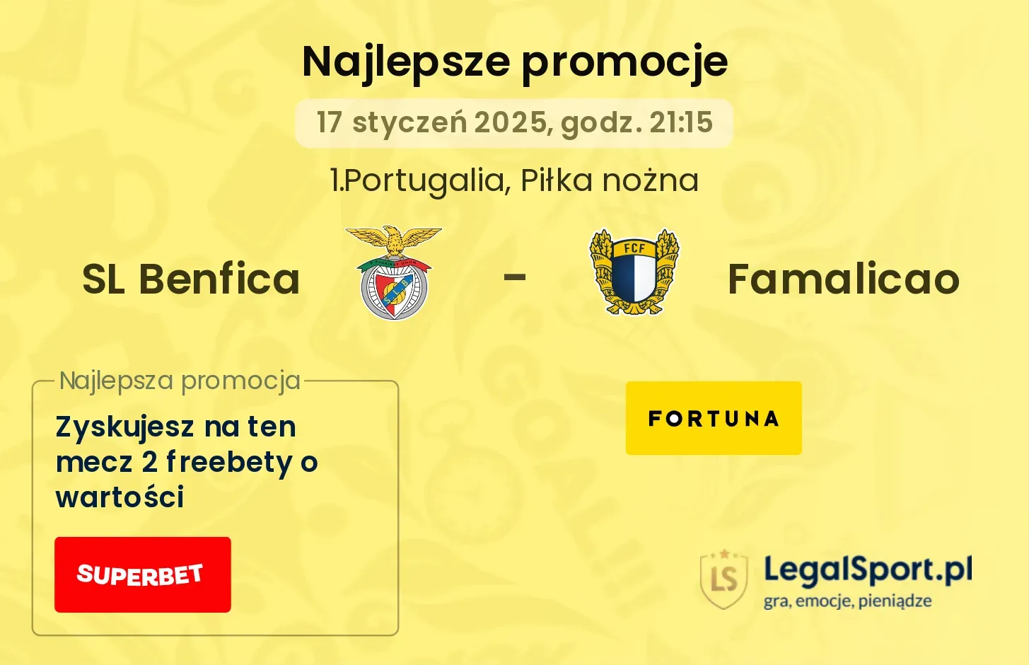 SL Benfica - Famalicao promocje bukmacherskie