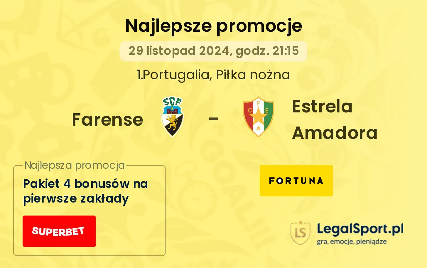 Farense - Estrela Amadora promocje bonusy na mecz