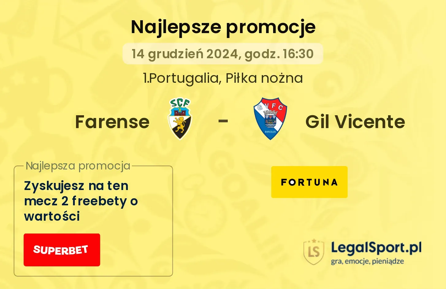 Farense - Gil Vicente promocje bonusy na mecz