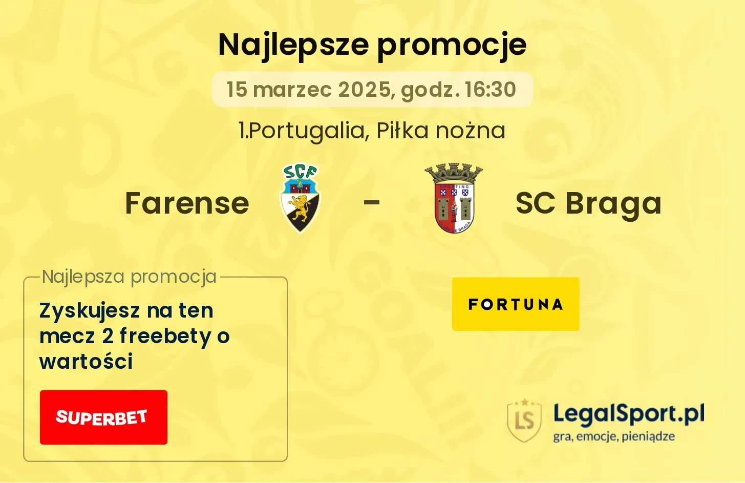 Farense - SC Braga promocje bonusy na mecz