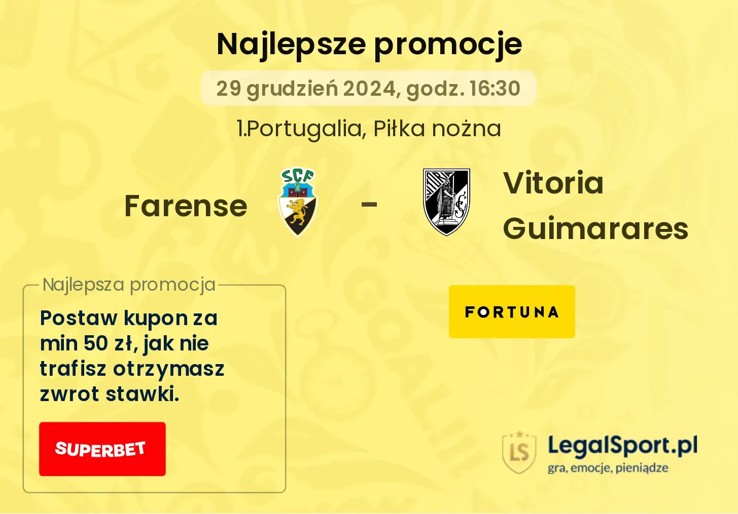 Farense - Vitoria Guimarares promocje bonusy na mecz