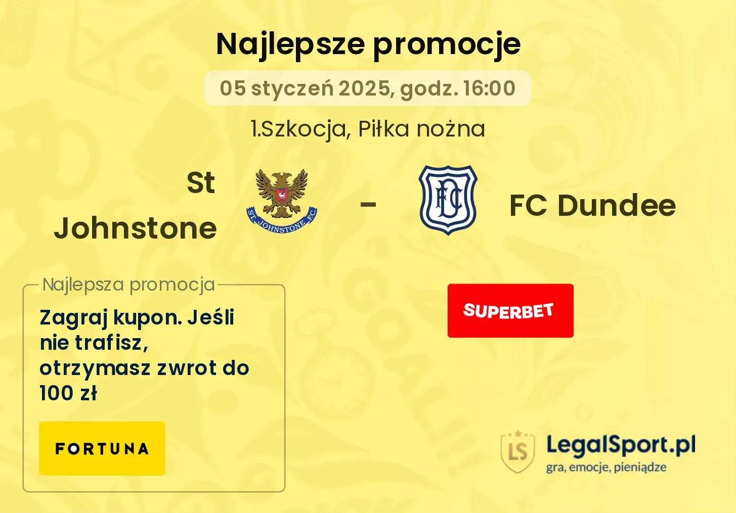 St Johnstone - FC Dundee promocje u bukmacherów