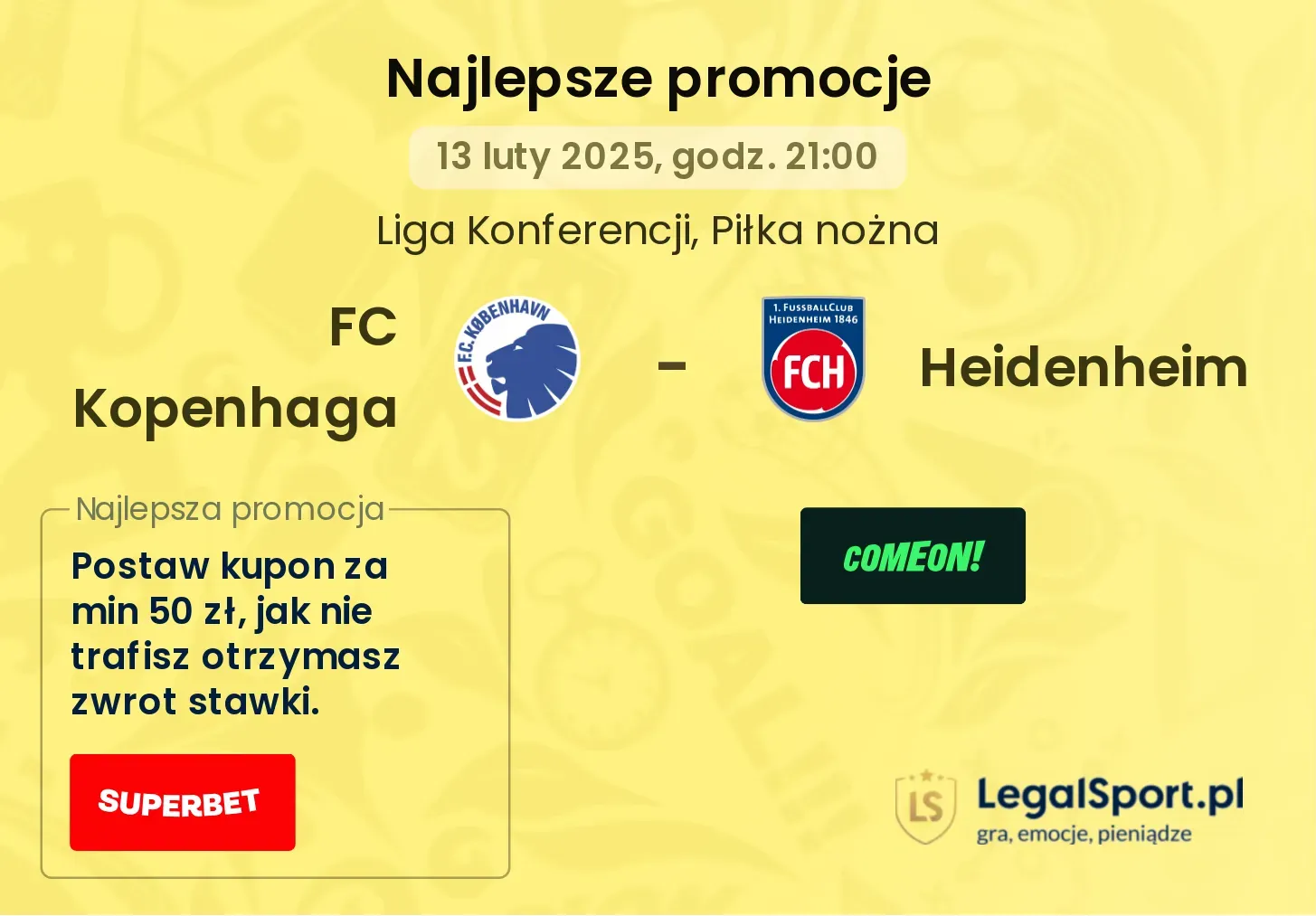 FC Kopenhaga - Heidenheim promocje bonusy na mecz