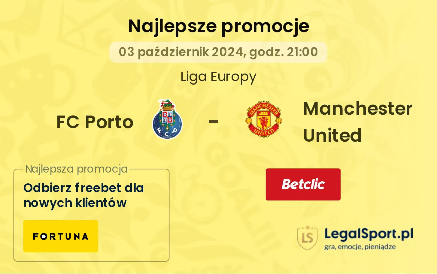 FC Porto - Manchester United promocje bonusy na mecz