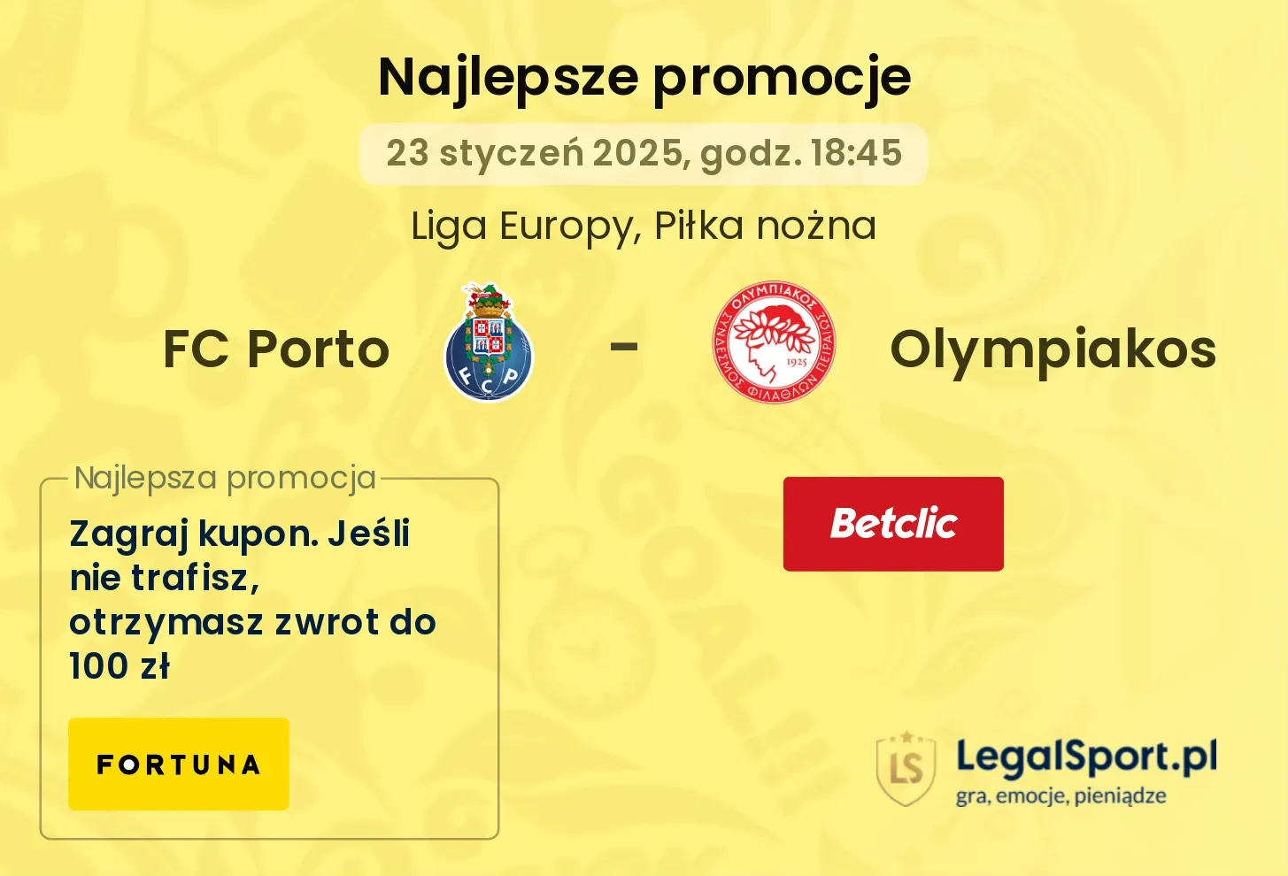 FC Porto - Olympiakos promocje bonusy na mecz