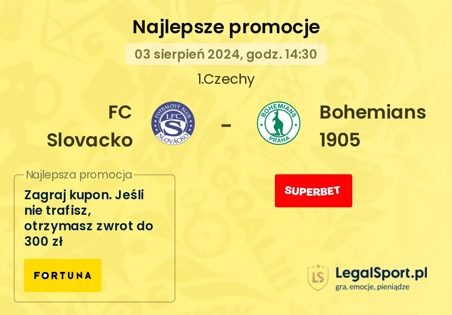 FC Slovacko - Bohemians 1905 promocje bonusy na mecz