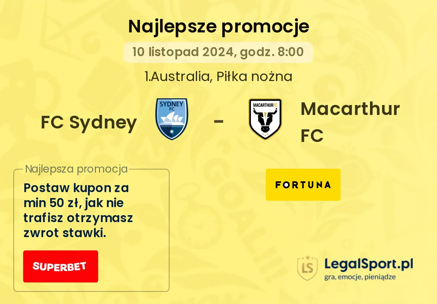 FC Sydney - Macarthur FC promocje bonusy na mecz