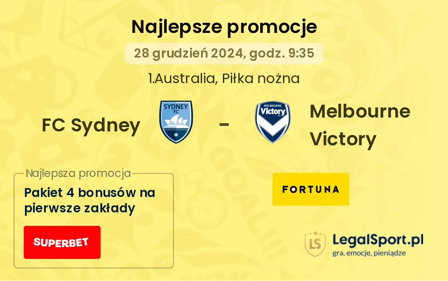 FC Sydney - Melbourne Victory promocje bonusy na mecz