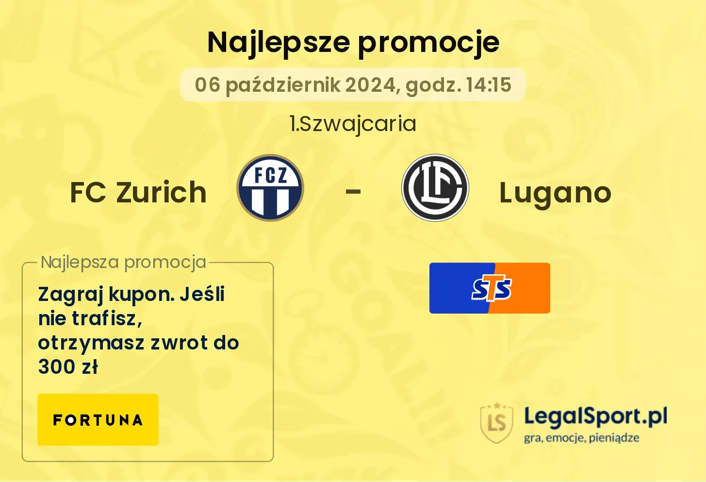 FC Zurich - Lugano promocje bukmacherskie 06.10, 14:15