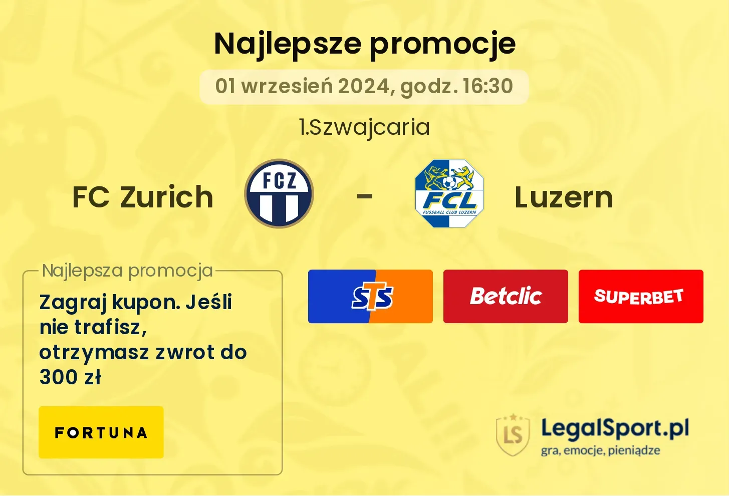 FC Zurich - Luzern promocje bonusy na mecz