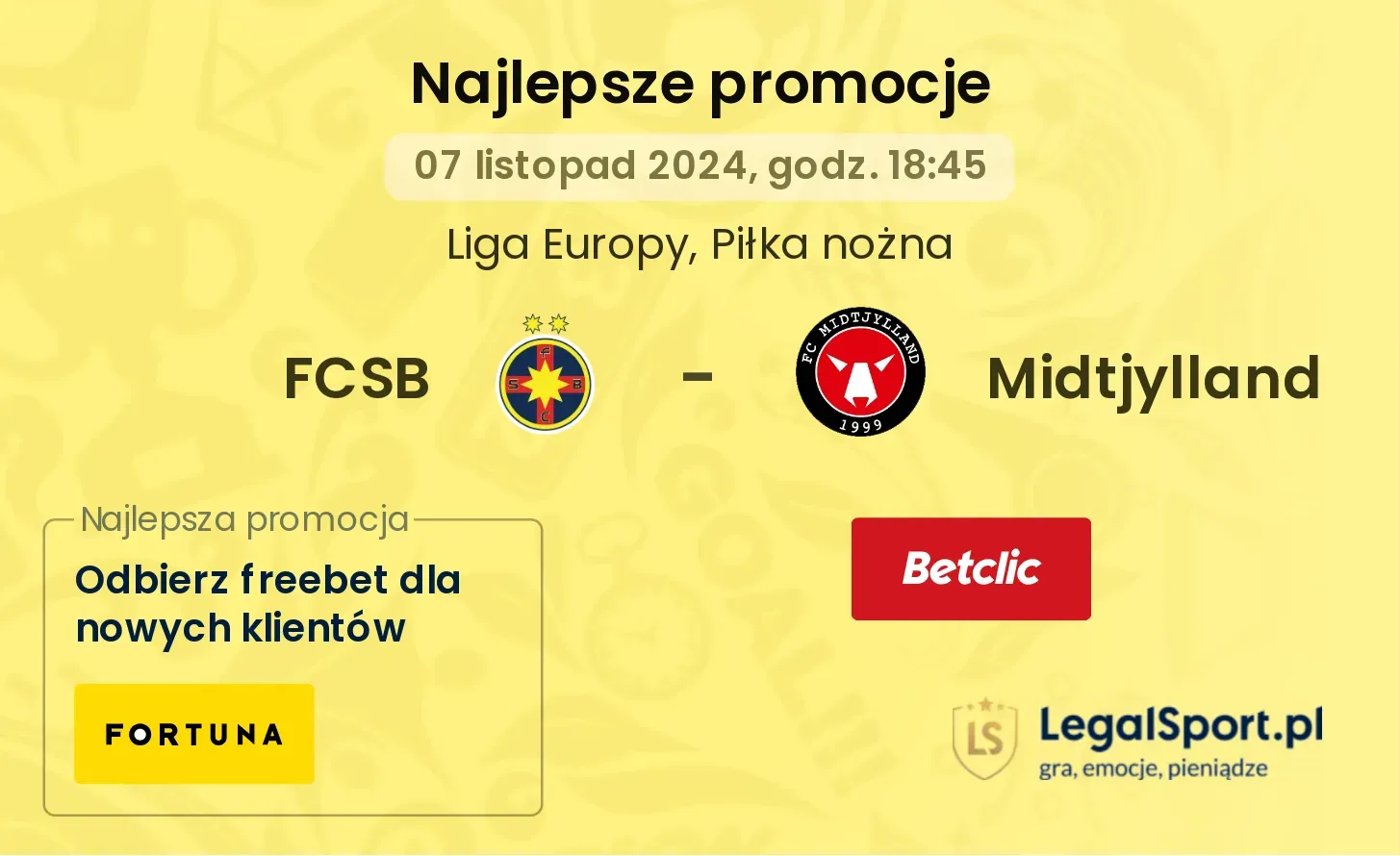 FCSB - Midtjylland promocje bonusy na mecz