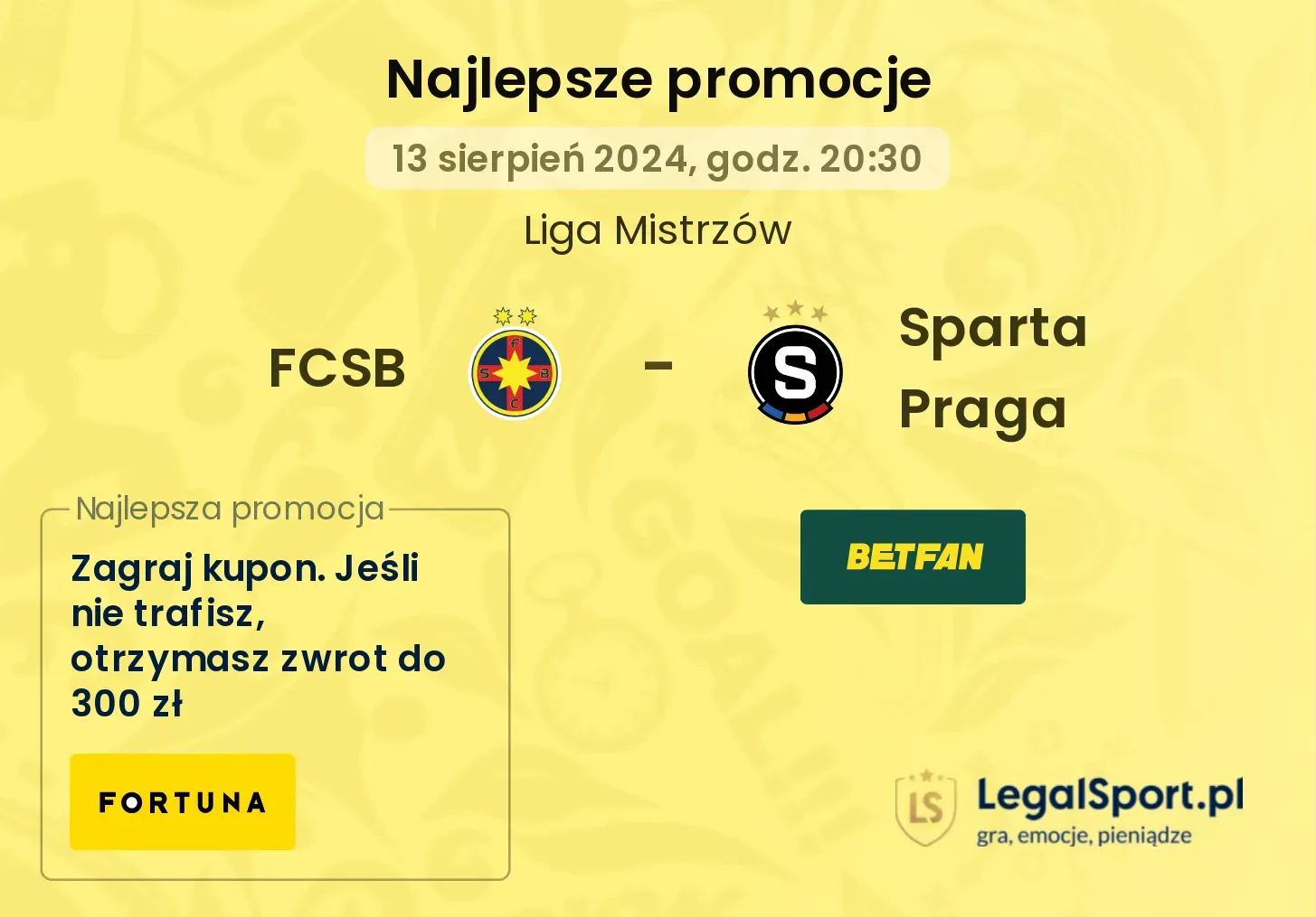 FCSB - Sparta Praga promocje bonusy na mecz